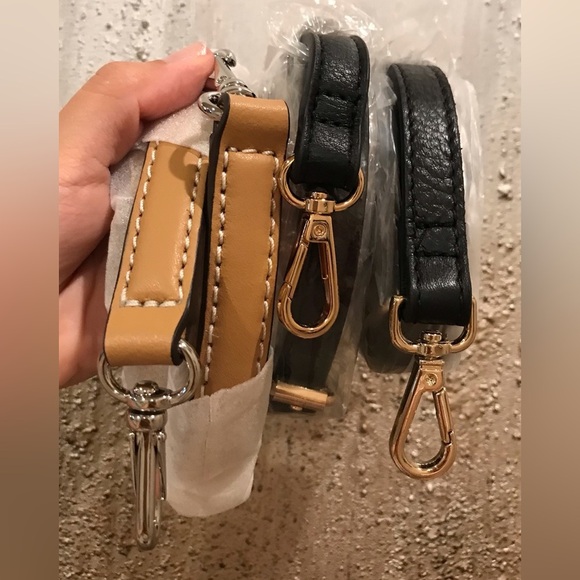 NWT Neutral Leather Bag Straps - Lot of 3 (Gold and Silver Hardware Clasps) - Picture 2 of 8